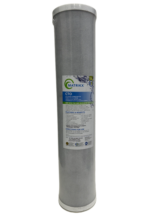 13217 5 micron MATRIKX CTO 20” x 4.5” Filter. PFAS, Chlorine & Chloramine Filter