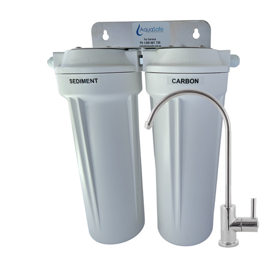AS200F Twin Under Bench Water Filter System - Fluoride, Chlorine, PFAS & Heavy Metal Reduction