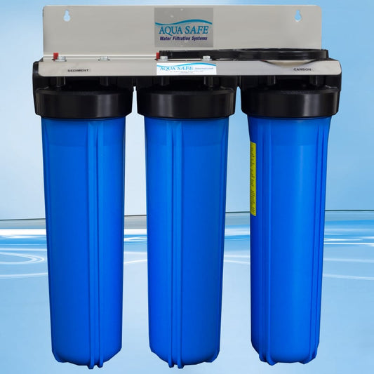 AquaSafe AS505 20" Big Blue Triple Whole of House Filtration System