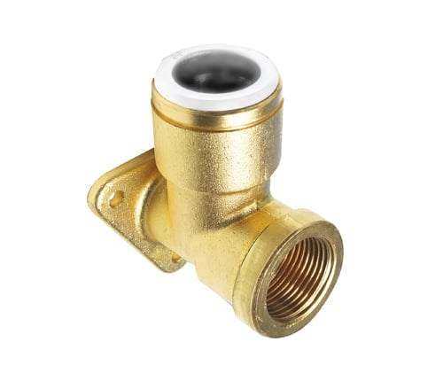 John Guest 15mm x 1/2" Brass BSP Female Back Plate Elbow PM15WB