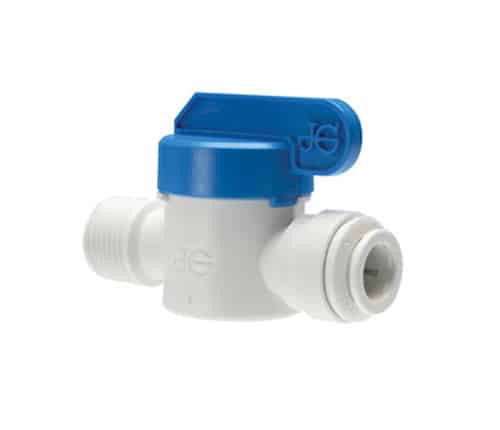 John Guest 3/8" Tube x 3/8" NPTF Male Shut Off Valve PPSV011223W