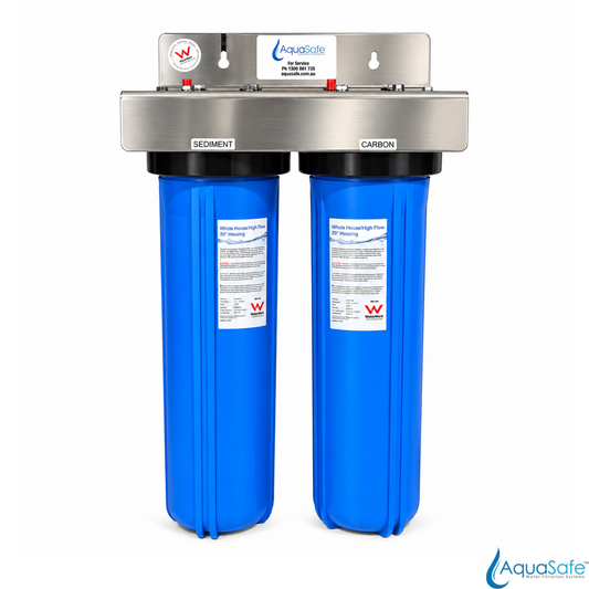 AquaSafe AS405 20” Big Blue Twin Whole of House Filtration System