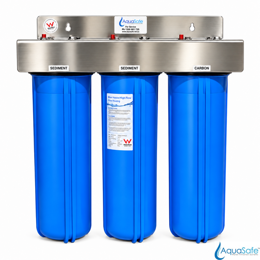 AquaSafe AS505 20" Big Blue Triple Whole of House Filtration System