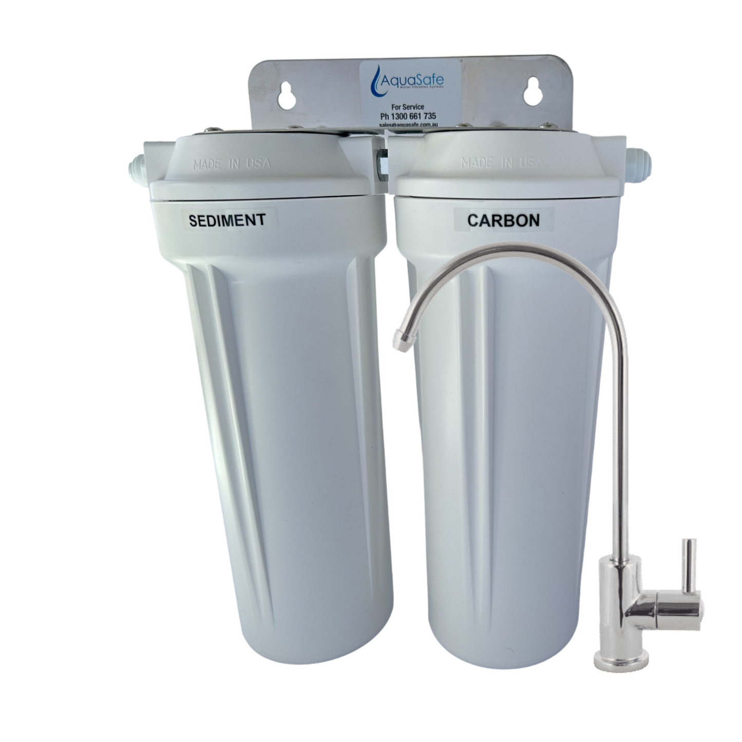AquaSafe AS200 Twin Under Bench Water Filter System - Chlorine & Chemical/Heavy Metal Reduction