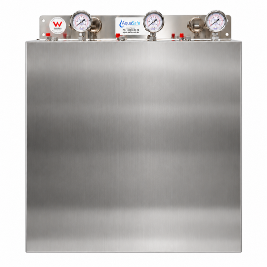 AquaSafe AS505SS Triple 20" Filtration System with Stainless Steel Stand and Cover
