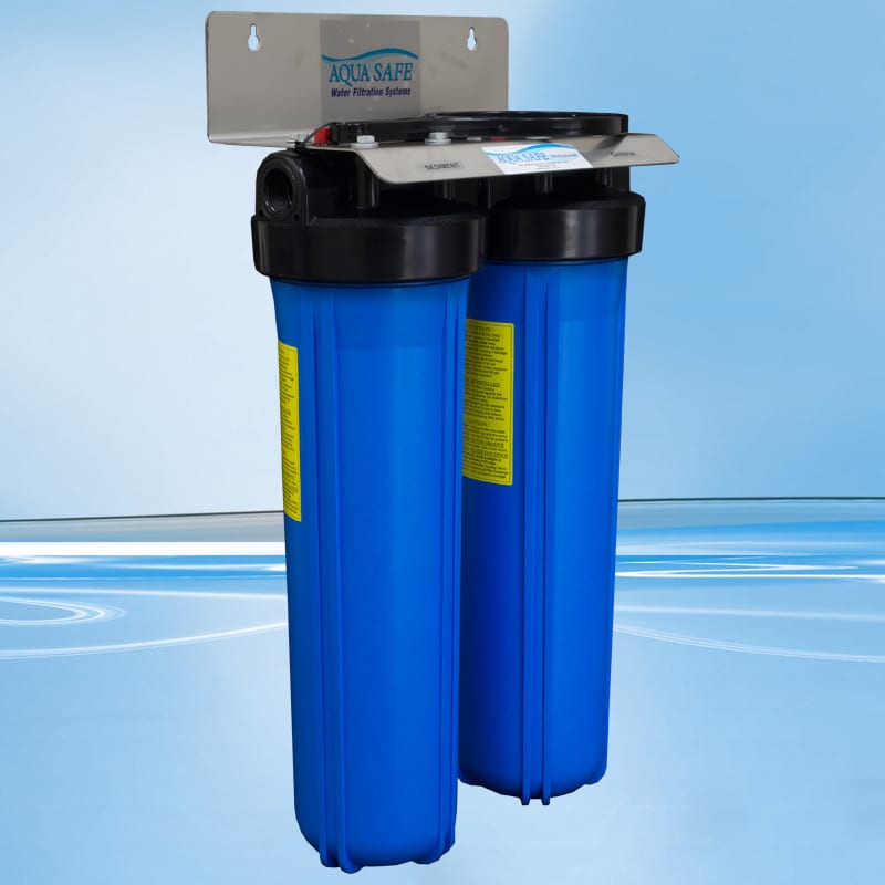 AquaSafe Twin 20" Filtration System with Stainless Steel Stand and Cover